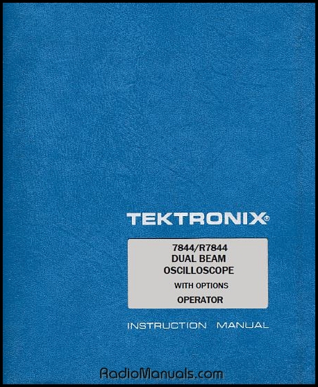 Tektronix 7844 Operator Manual